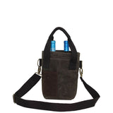 Lifestyle View Waxed Canvas Double Wine Bottle Tote Choose Color