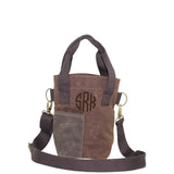 Waxed Canvas Double Wine Bottle Tote Choose Color Khaki