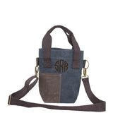 Waxed Canvas Double Wine Bottle Tote Choose Color Slate
