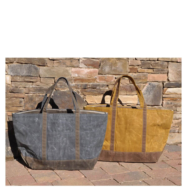 Waxed Canvas Large Personalized Boat Tote Choose Color Preppy Monogrammed Gifts