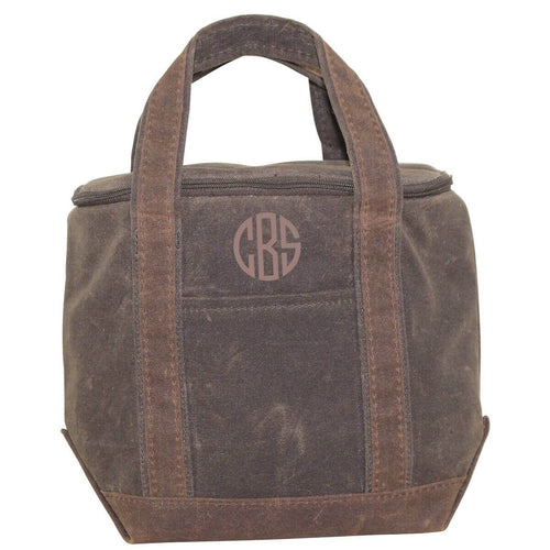 Waxed Canvas Small Lunch Tote Cooler Olive with Khaki Trim Waxed Canvas Small Lunch Tote Cooler Olive with Khaki Trim