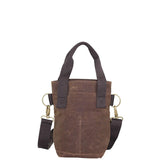 Backside Waxed Canvas Double Wine Bottle Tote Choose Color