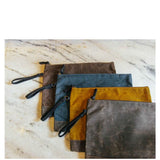 Waxed Canvas Personalized Zip File Folder Choose Color