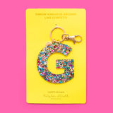 Keychains - Letters A-Z - Colorful Confetti - Each