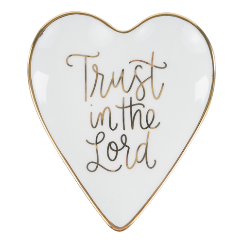 Trust In The Lord Gold Trinket Tray