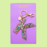 Keychains - Letters A-Z - Colorful Confetti - Each