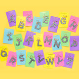 Keychains - Letters A-Z - Colorful Confetti - Each