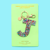 Keychains - Letters A-Z - Colorful Confetti - Each