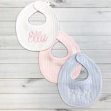 Quilted Personalized Baby Bib | Choose Color