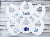 Quilted Personalized Baby Bib | Choose Color