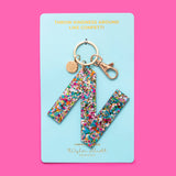 Keychains - Letters A-Z - Colorful Confetti - Each