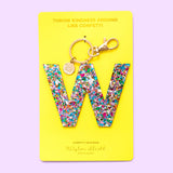 Keychains - Letters A-Z - Colorful Confetti - Each