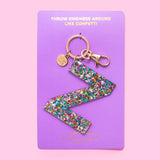 Keychains - Letters A-Z - Colorful Confetti - Each