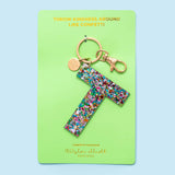 Keychains - Letters A-Z - Colorful Confetti - Each