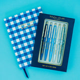 Journal Notebook - "Work Hard and Be Kind" - Blue Gingham