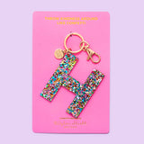 Keychains - Letters A-Z - Colorful Confetti - Each