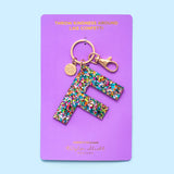 Keychains - Letters A-Z - Colorful Confetti - Each