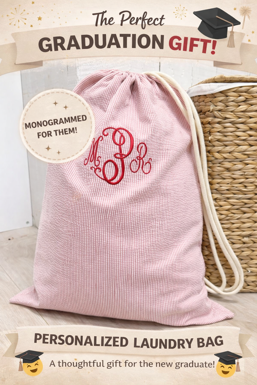 Personalized Seersucker Laundry Bag Hold All-Choose Color