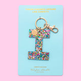 Keychains - Letters A-Z - Colorful Confetti - Each