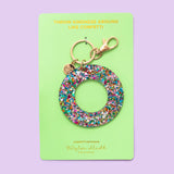 Keychains - Letters A-Z - Colorful Confetti - Each