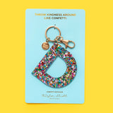 Keychains - Letters A-Z - Colorful Confetti - Each