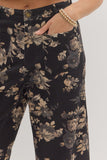 Floral pattern mid-rise ankle-length pants