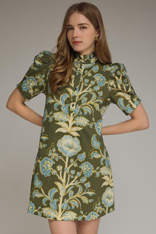 Caroline Floral Puff Sleeve Dress