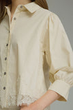 Grace Button Front Lace Blouse