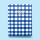 Journal Notebook - "Work Hard and Be Kind" - Blue Gingham