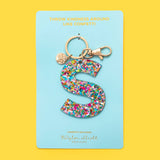 Keychains - Letters A-Z - Colorful Confetti - Each