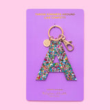 Keychains - Letters A-Z - Colorful Confetti - Each