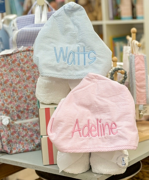 Personalized Hooded Towels Seersucker