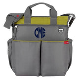 Monogrammed Diaper Bags Skip Hop Charcoal Lime Comes with 1 Free Burp Cloth