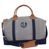 Personalized Canvas Striped Weekender Choose Colors