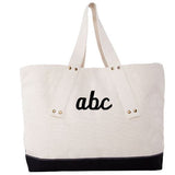 Brass Grommet Canvas Tote Three Colors Black