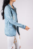 Chambray Jacket With Drawstring Tie