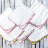 Girls Personalized Receiving Blanket