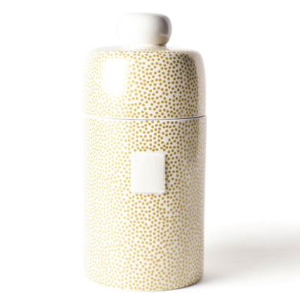 Gold Small Dot Mini Canister Front