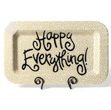 Gold Small Dot Happy Everything Rectangle Platter