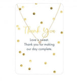 Thank You Gold CZ Necklace Card
