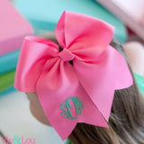 Grosgrain Ribbon Hair Bow Hot Pink