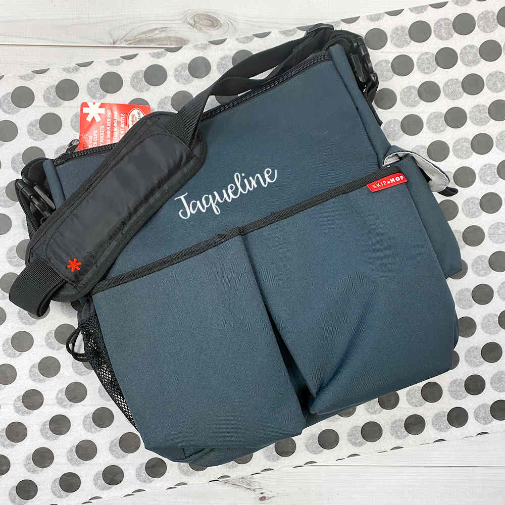 Monogrammed Diaper Bags Skip Duo Solid Teal Comes with Free Burp Cloth
