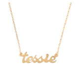 Metal Nameplate Necklace Gold