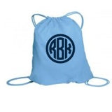 Monogrammed Light Weight Cinch Backpack-Lots of Colors