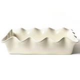 Signature White Ruffle Casserole Side View