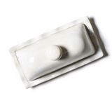 Signature White Ruffle Domed Butter Dish Top View