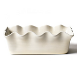 Signature White Ruffle Loaf Pan Side View