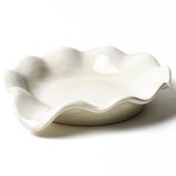 Signature White Ruffle Spoon Rest Side View