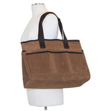 Model with Waxed Canvas Utility Tote Choose Color