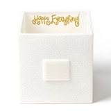 White Small Dot Mini Nesting Cube Front